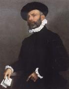 Giovanni Battista Moroni Portrait of a young Man Holding a Letter oil painting artist